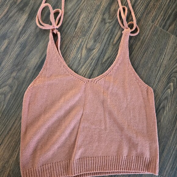 SHEIN 70s Style Rusted Rose-Colored Sweater Tank/Vest NWOT/SIZE M - Picture 2 of 4